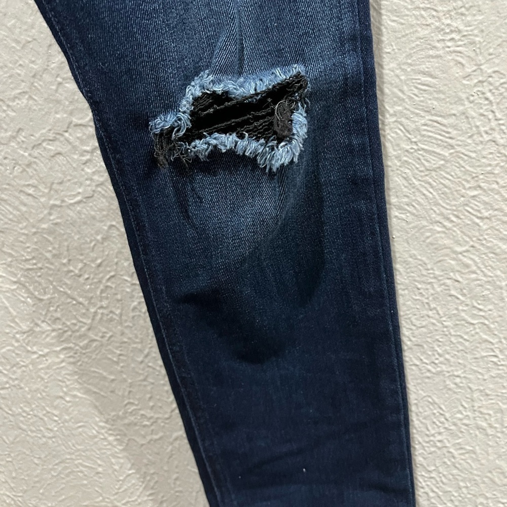 rag & bone Dark Blue Ripped Skinny Jeans Knee Rips EUC very Stylish Jeans - Picture 5 of 9